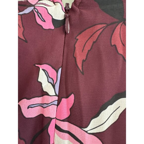 Lane Bryant Purple Floral Peplum Blouse Size 18 Long Sleeve V-Neck NWT - Picture 4 of 6